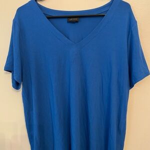 J. Jill Women's Short Sleeve V-Neck Tee in Blue